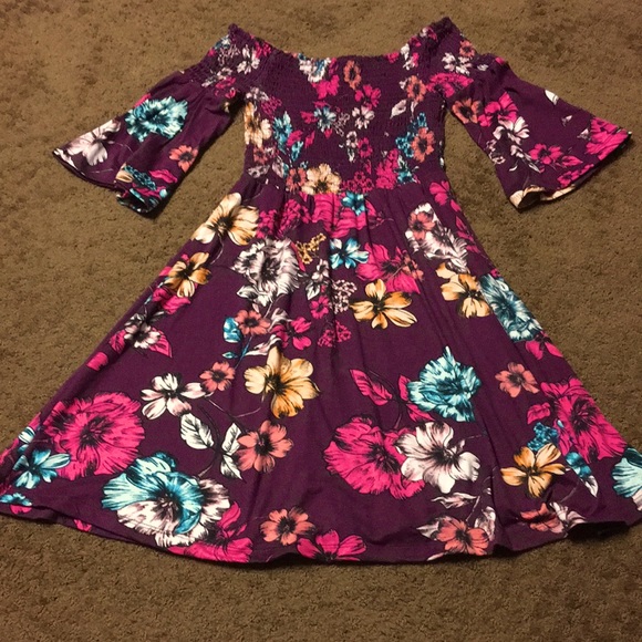 1st Kiss Other - Girls Sz 10 -12 deep maroonish purple floral dress, Ready for SCHOOL pictures!!